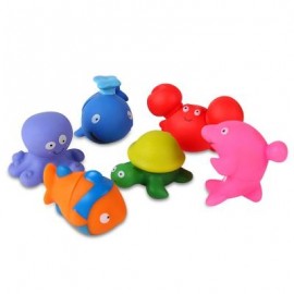 image of CHILDREN LOVELY MARINE ANIMAL SHAPE SOFT BLOCKS 6PCS (COLORMIX) 0